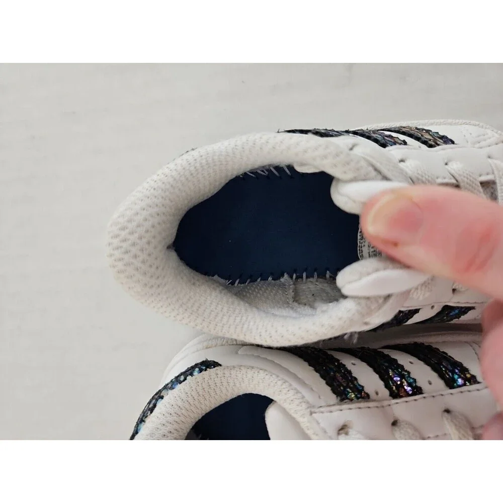 Adidas Superstar Iridescent Snake White  TD Toddler  Baby Sz 5 B27524 Slip-on